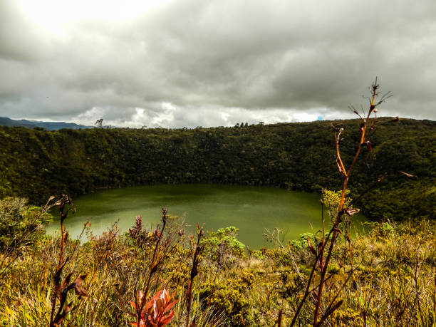 istock Guatavita lagoon in Colombia with clouds 1168851996
