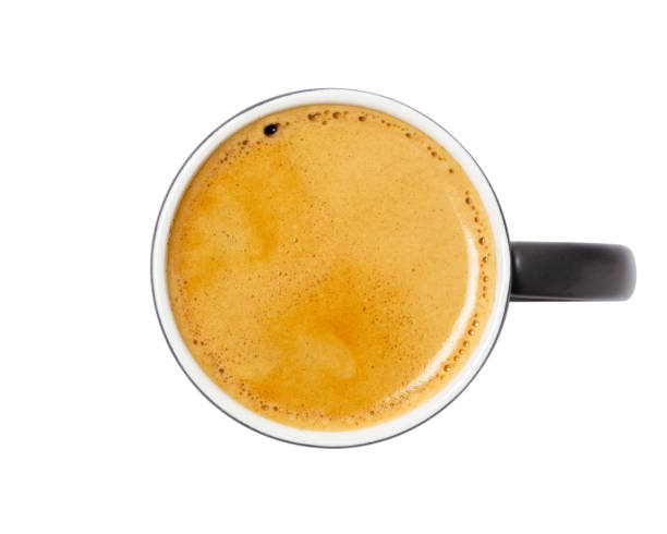 istock top view of coffee black in black ceramic cup isolated 1168857710