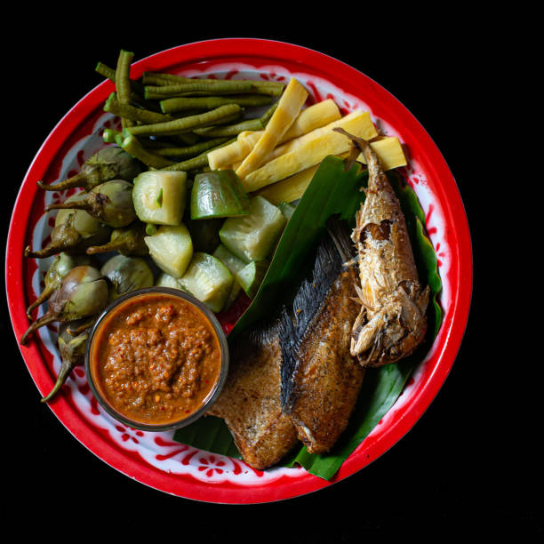 istock Fried mackerel with chili paste and boiled 1168863251