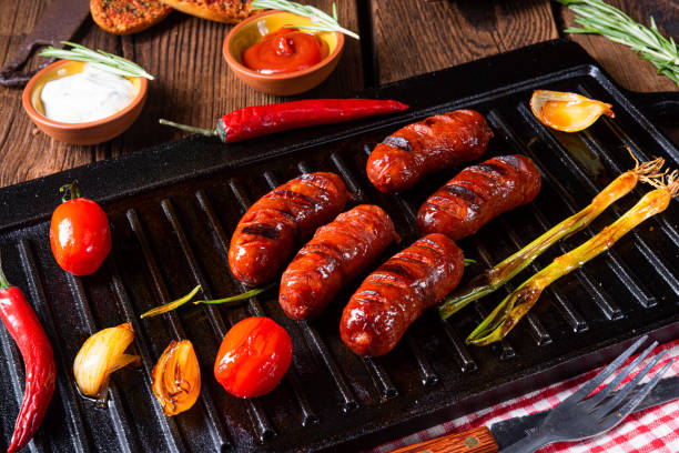 istock Chili chorizo ​​sausage with tomato bruschetta 1168867199