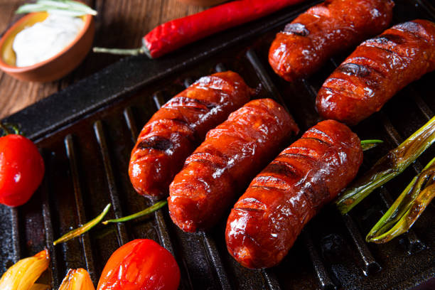 istock Chili chorizo ​​sausage with tomato bruschetta 1168867217