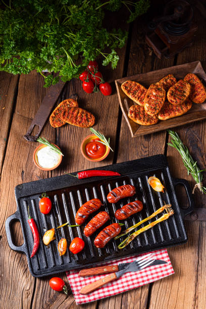 istock Chili chorizo ​​sausage with tomato bruschetta 1168867228