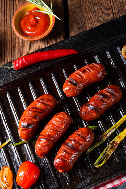 istock Chili chorizo ​​sausage with tomato bruschetta 1168867259