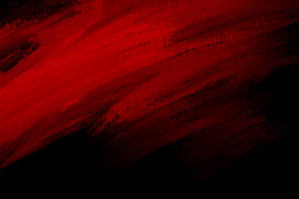 Can of red paint and brushes on black background, top view Stock Photo by  AtlasComposer