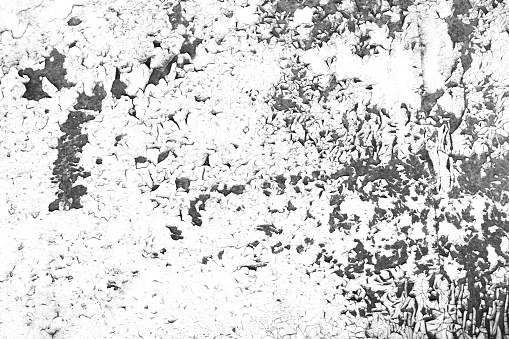 Old wall with cracked paint background. Grunge contrast black and white texture template for overlay artwork.