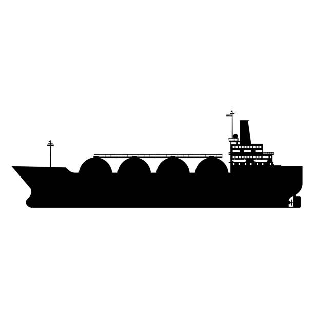 アイコンガスタンカーlngキャリア天然ガス。キャリア船。ベクトルイラスト絶縁フラットデザイン - isometric natural gas tanker shipping点のイラスト素材／クリップアート素材／マンガ素材／アイコン素材