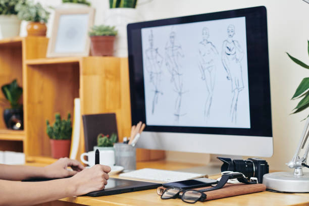 istock Graphic designer drawing fashion illustration 1168881691