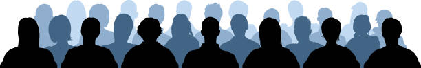 Audience Audience. crowd of people silhouettes stock illustrations