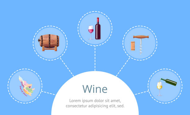 вино и образец текста с иллюстрацией icon vector - cork wine backgrounds frame stock illustrations