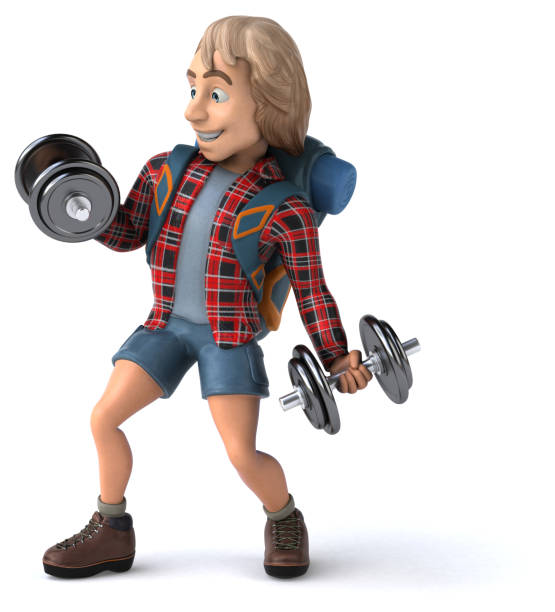 istock Man solo traveling backpacker - 3D Illustration 1168885745
