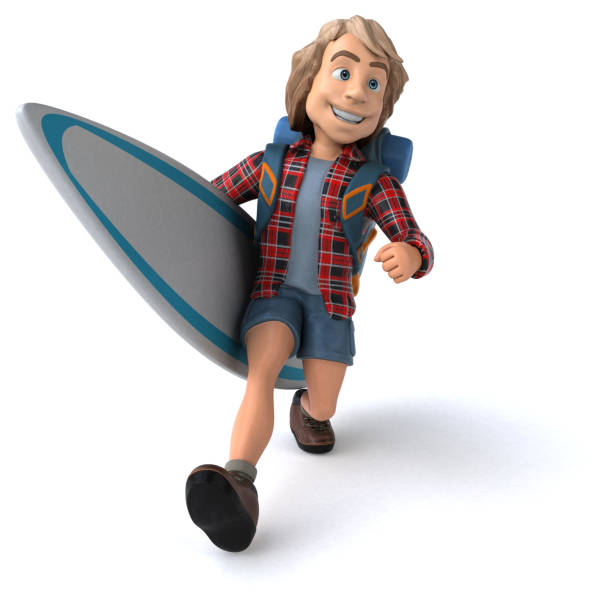 istock Man solo traveling backpacker - 3D Illustration 1168885765