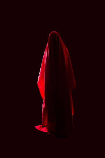 istock Scary person in red dress 1168889176