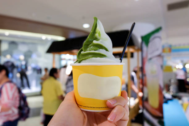 istock Matcha Two tone soft serve ice cream. 1168889235
