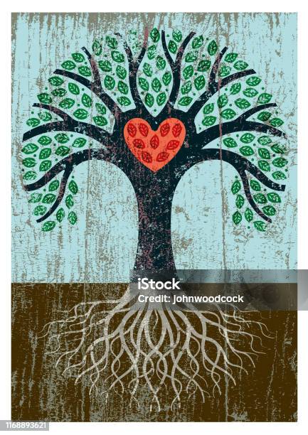 Peeling Paint Tree Illustration Stock Illustration - Download Image Now - Tree, Origins, Root