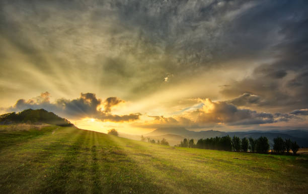 istock Mountain valley during sunset. Natural autumn landscape 1168893960
