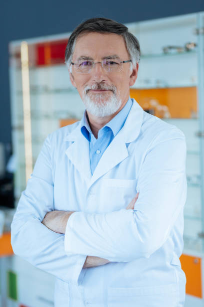 istock Positive nice professional optician standing cross handed 1168896767