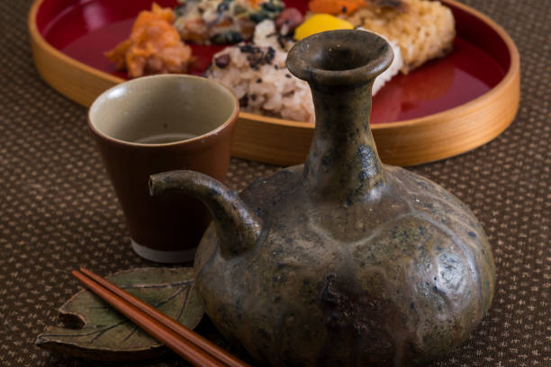 istock Sake lees and glass for shochu liquor 1168896867