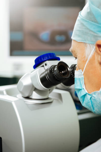 istock Close up of a special professional microscope 1168897085