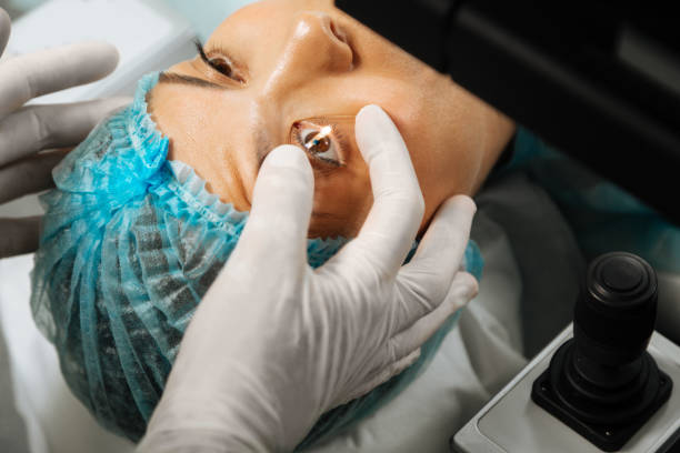 istock Top view of a womans eye being open 1168897195