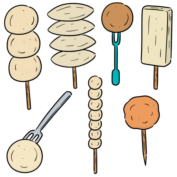 ilustrações de stock, clip art, desenhos animados e ícones de meatball, fish ball, pork ball and shrimp ball - fish cakes illustrations