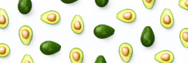 Avocado food concept on a white background