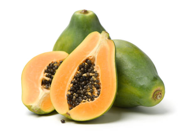istock Papaya fruit isolated on a white background 1168899413