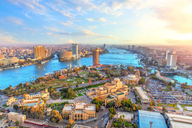 istock Cairo downtown and the Nile river, aerial view, Egypt 1168899788
