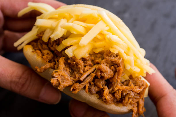 istock Arepa with mechada meat and cheese 1168900593