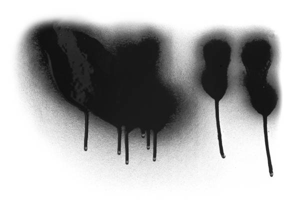 istock Black color spray paint or graffiti design element isolated on white 1168902207