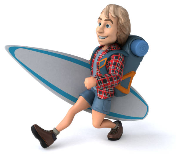 istock Man solo traveling backpacker - 3D Illustration 1168905869