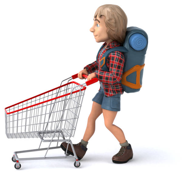 istock Man solo traveling backpacker - 3D Illustration 1168905976