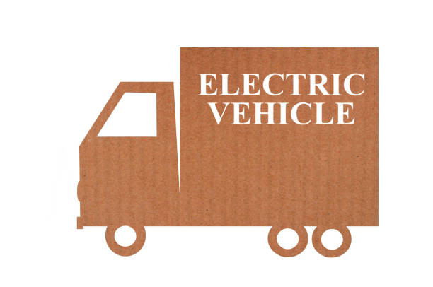 Red truck delivery icon with metallic frame on white background. Delivery concept. Horizontal composition. Clipping path is included.