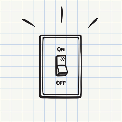 Electric switch hand drawn sketch in vector