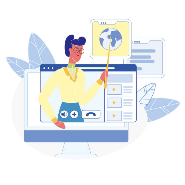 Online Courses, Classes Flat Vector Illustration Online Courses, Classes Flat Vector Illustration. Global Distance University, Remote School Program. E-learning, Internet Education. Video Tutorial, Webinar. Female Teacher, Educator Character clip art of how to draw a train stock illustrations