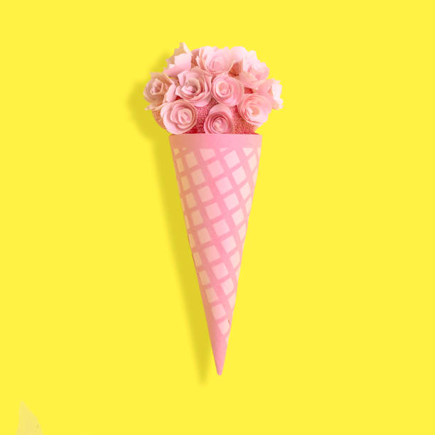istock Paper waffle cone with flowers 1168911832