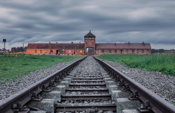 birkenau concentration camp. auschwitz. poland. - death camp imagens e fotografias de stock