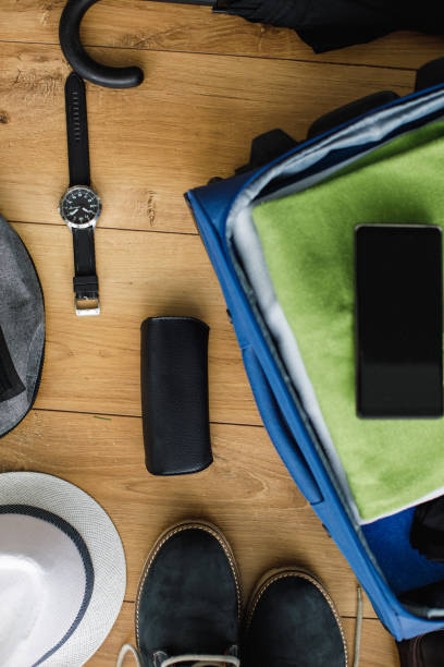 istock Flat lay of travel necessities 1168912475