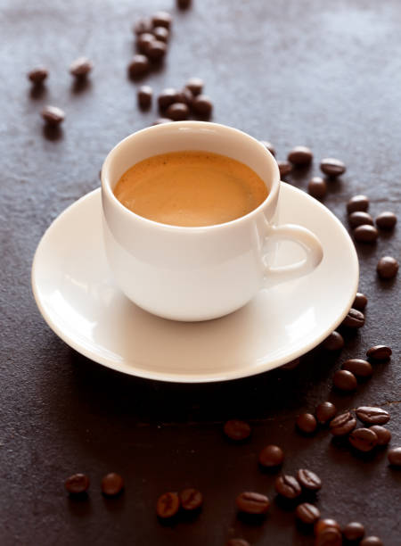 istock Hot cup of espresso coffee on a table 1168914788