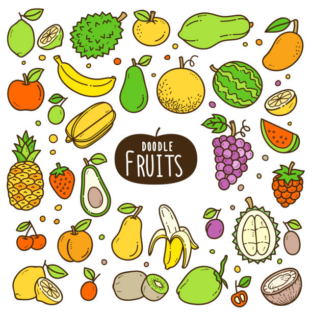 Fruits Cartoon Color Illustration Stock Illustration - Download Image Now -  Fruit, Doodle, Food - iStock