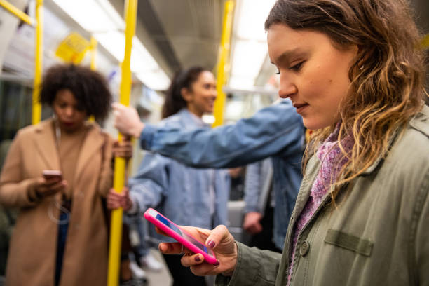 istock Group of friend in the subway train 1168915962