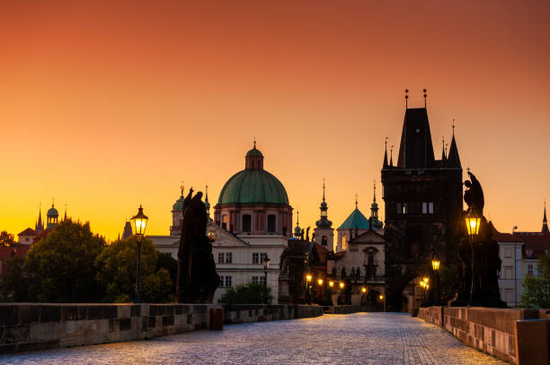 istock Charles Bridge at sunrise in Prague, Czech Republic. 1168916351