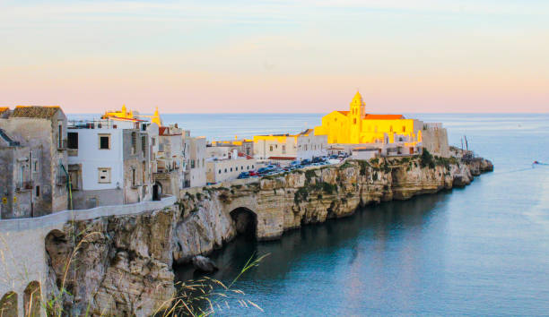 istock Sunset on Vieste village, Puglia, Italy 1168917021