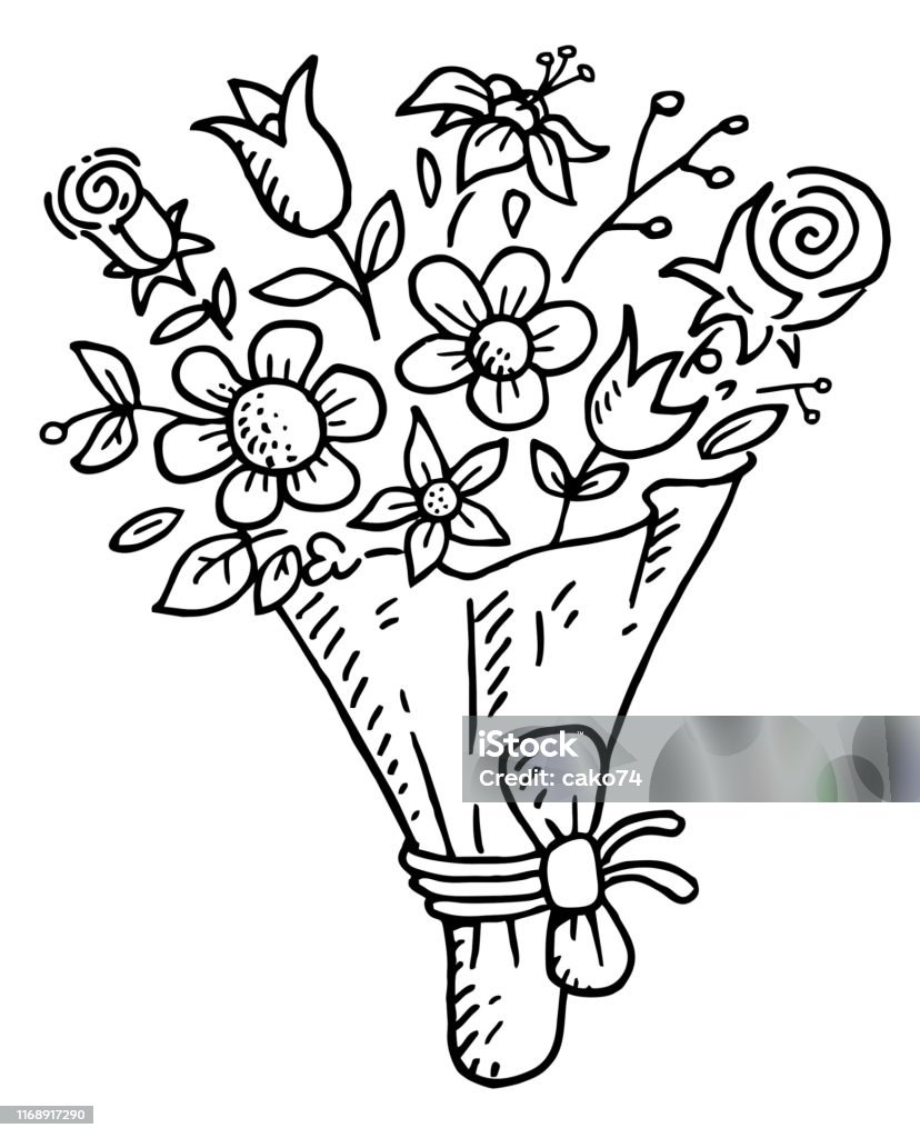 Bó Hoa Vẽ Tay Hình Minh Họa Sẵn Có - Tải Xuống Hình Ảnh Ngay Bây Giờ - Hoa,  Bó Hoa, Vẽ Nguệch Ngoạc - Istock