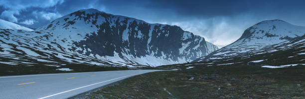 Norwegian highway road in the mountains