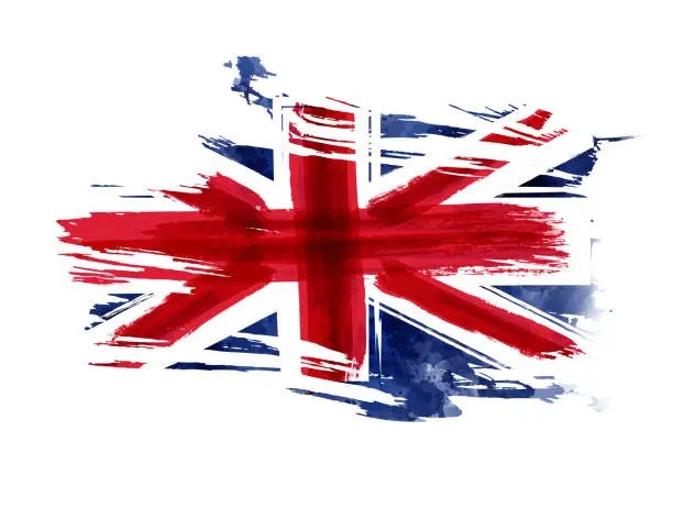 Vector illustration of Grunge flag of the United Kingdom