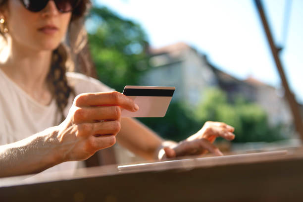 istock Young woman Paying online with credi card 1168926816