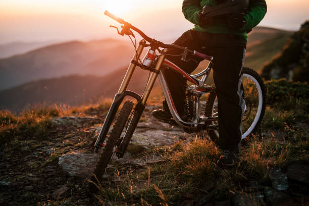 istock Downhill mountain biking in dawn 1168932482