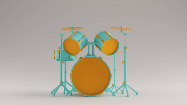 istock Gulf Blue Turquoise and Orange Drum Kit Front View 1168932846