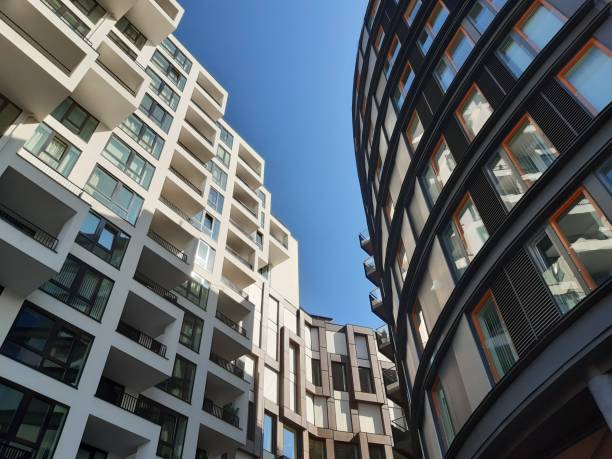 istock Bottom view of modern buildings. 1168934051