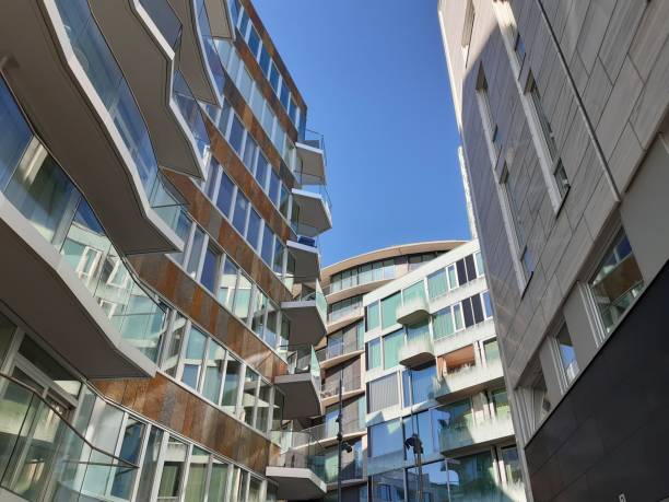 istock Bottom view of modern buildings. 1168934095